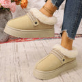 Platform Faux Fur Lined Suede Slip-On Boots