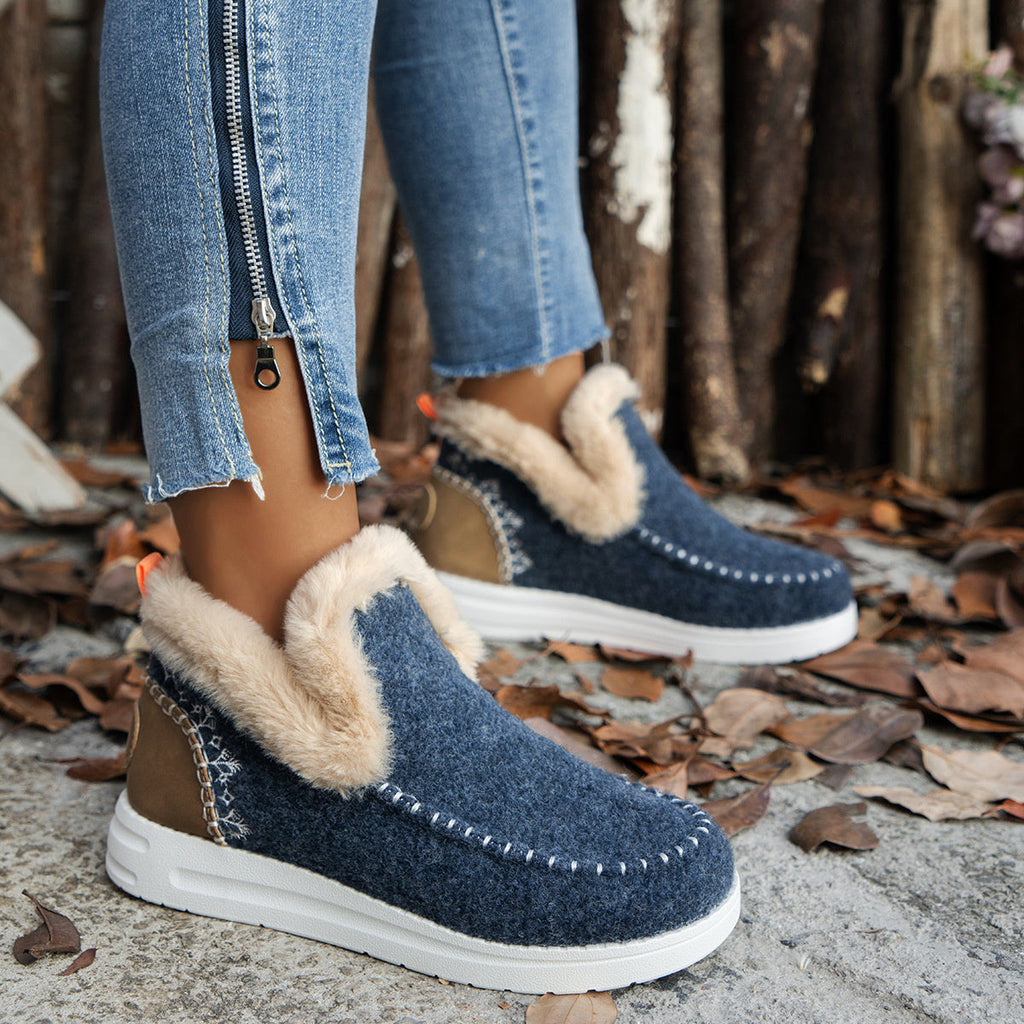 Round Toe Winter Ankle Boots