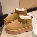 Faux Shearling Platform Ankle Boots