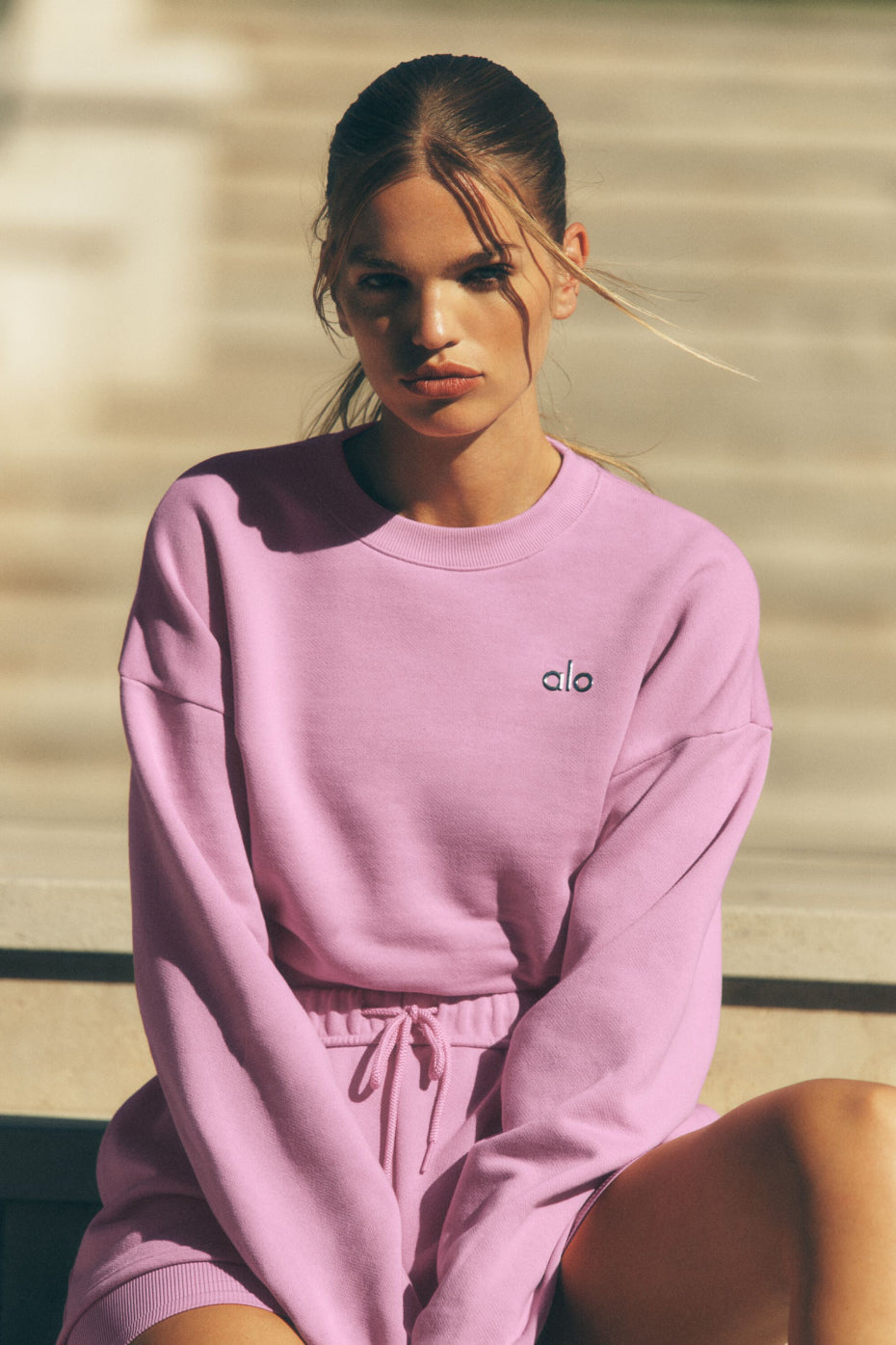 Accolade Crew Neck Pullover - Candy Heart Pink