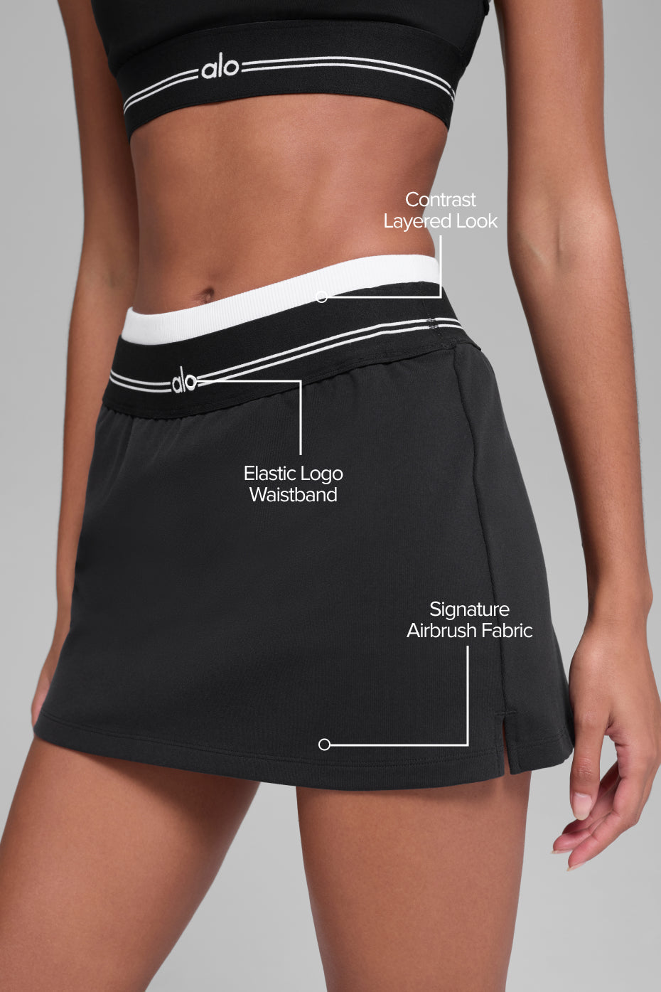 Airbrush Better Together Tennis Skirt - Black/White