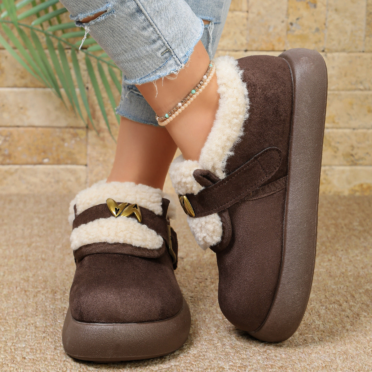 Round Toe Platform Ankle Boots