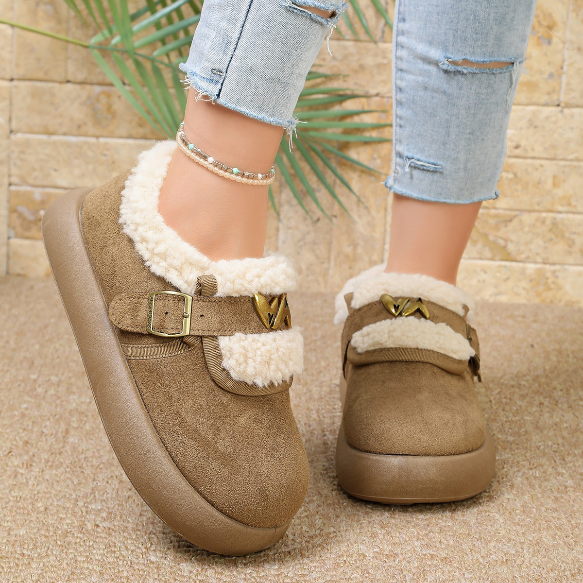 Round Toe Platform Ankle Boots